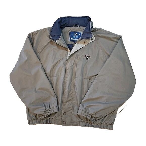 Vintage MEMBERS ONLY Men’s Mariners Jacket XL Windbreaker Coat Khaki Tan Blue - Picture 1 of 13